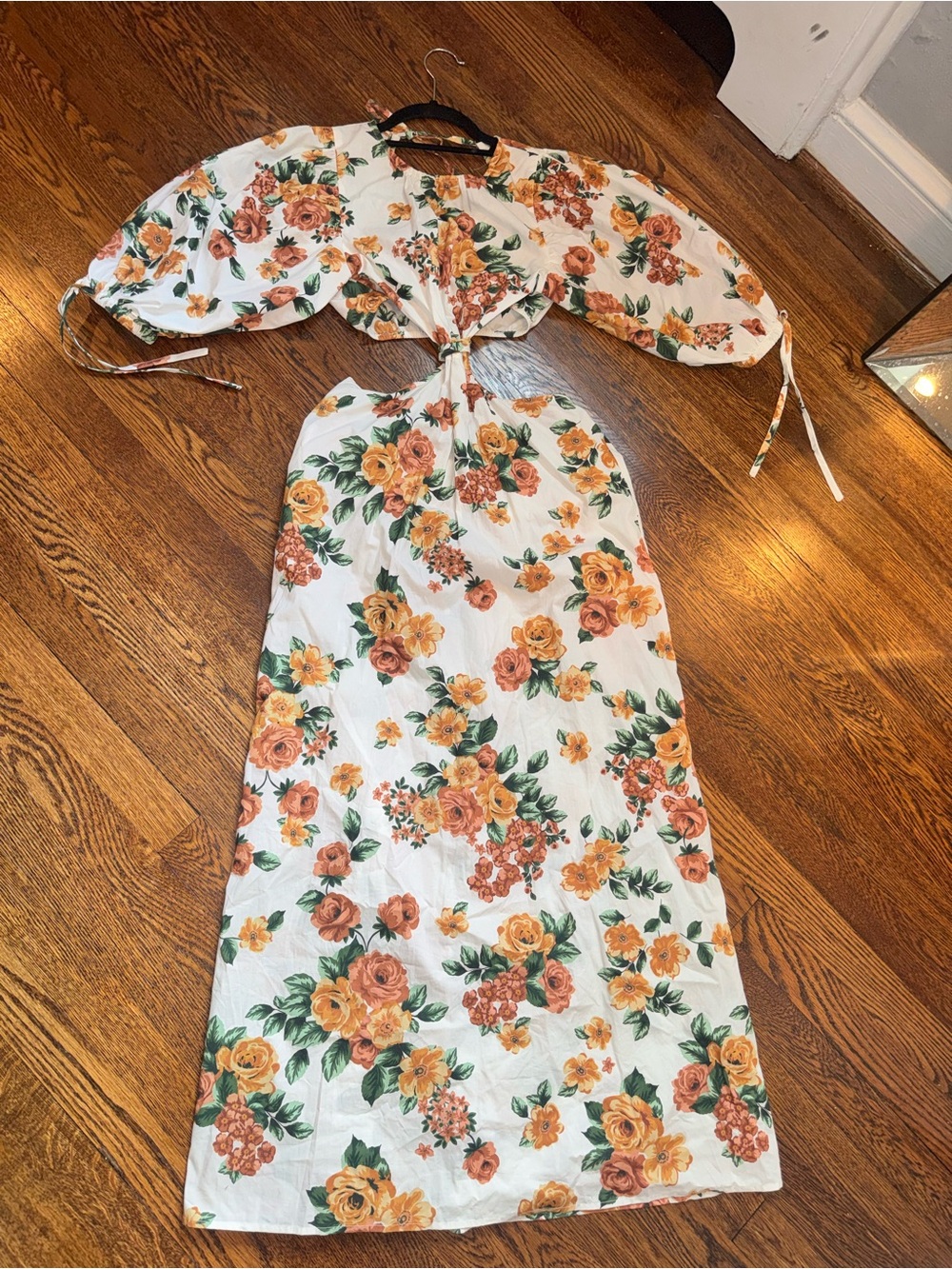 SAMPLE Cleobella (no brand tag) Puff Sleeve Cut Out Floral Dress